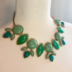Blue, Green & Gold Collar Necklace